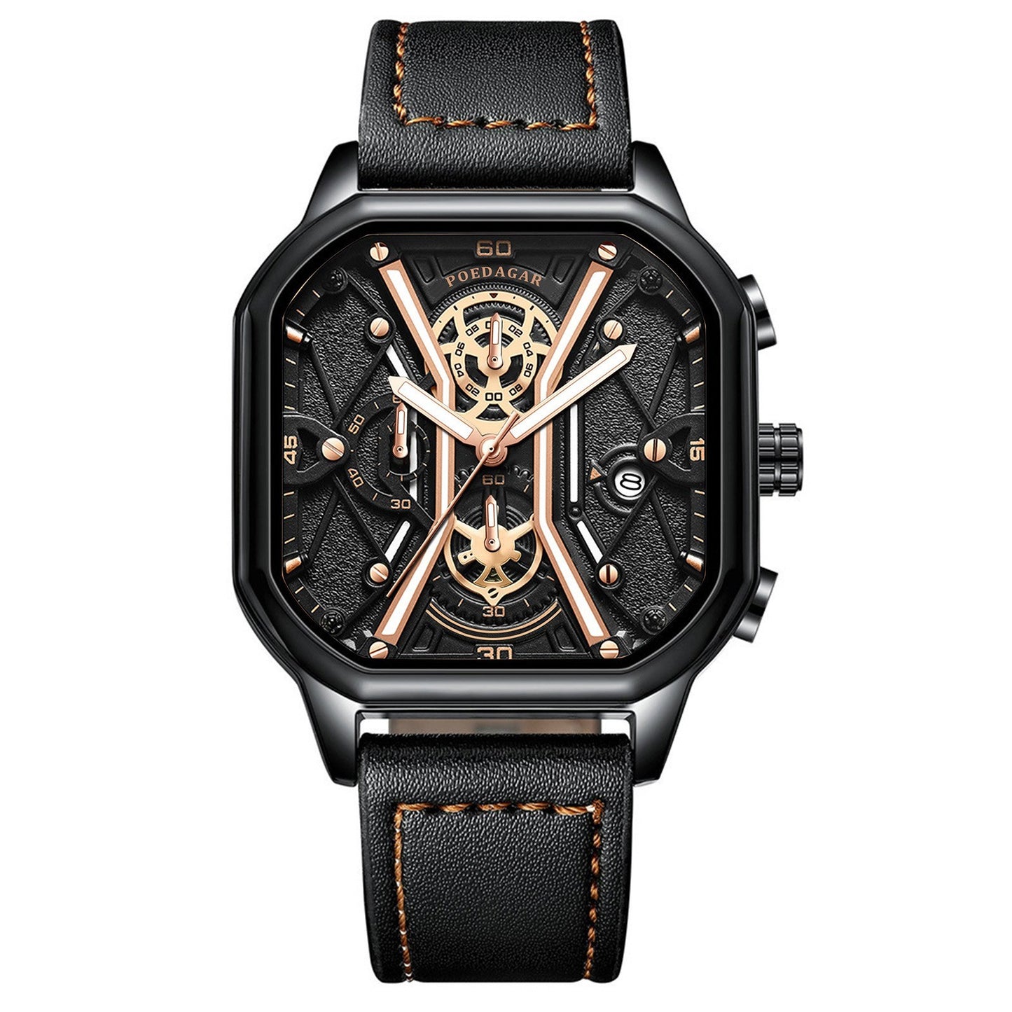 Reloj de cuarzo luminoso multifuncional para hombre