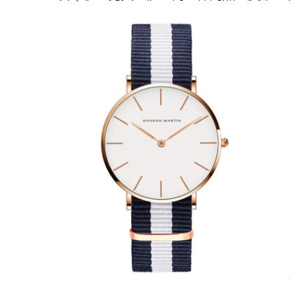 Reloj de cuarzo ultrafino con correa negra, informal, resistente al agua, para hombre y mujer