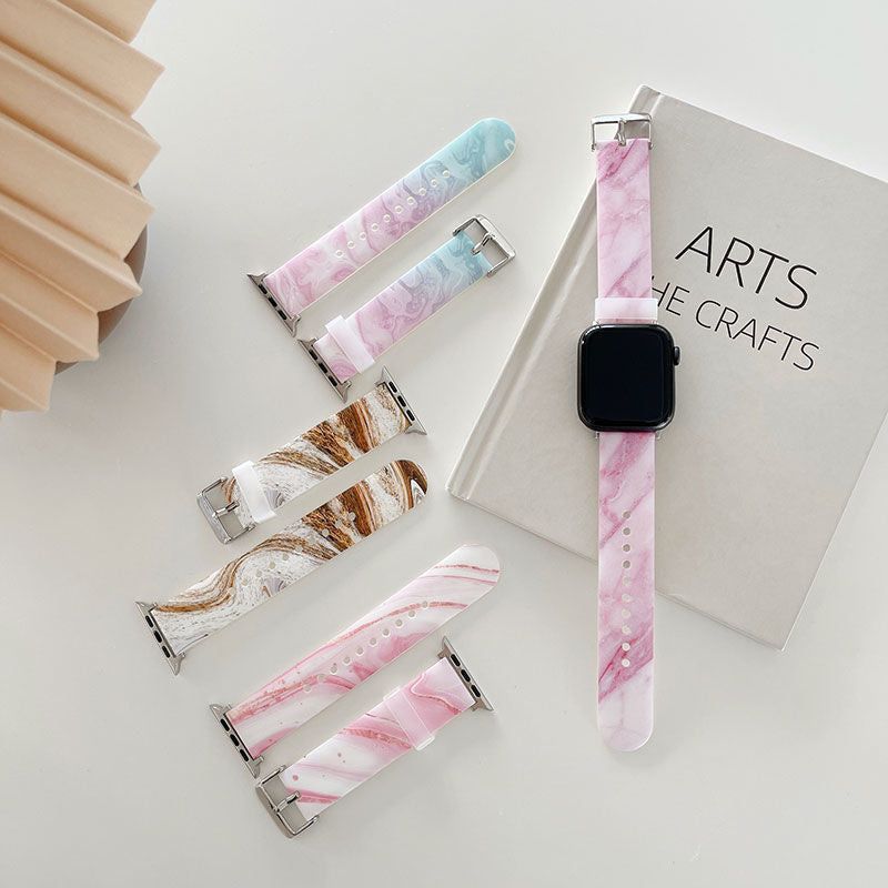 Strap Printed Marbled Silicone Watch
