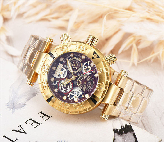 High Quality Foreign Trade Large Dial Steel Band Quartz Men's Watch