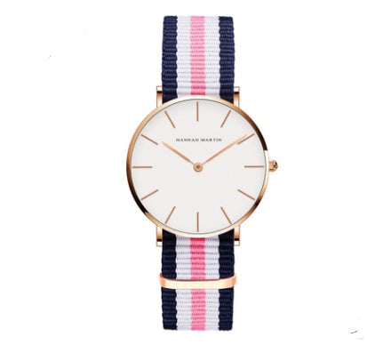 Reloj de cuarzo ultrafino con correa negra, informal, resistente al agua, para hombre y mujer