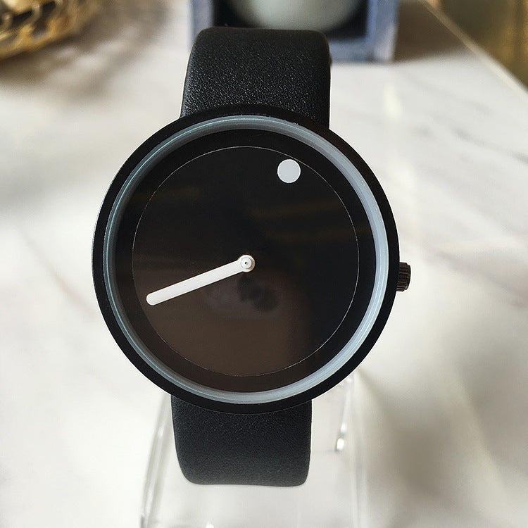Reloj de cuarzo para amantes de hombres y mujeres con marea neutra y movimiento de moda coreana con personalidad de concepto creativo simple sin puntero