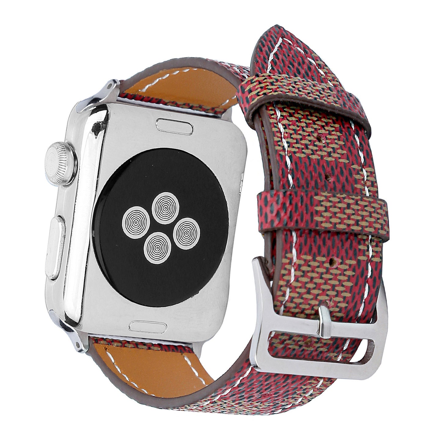 Compatible con Apple, correa de reloj, correa de iWatch, correa de cuero a cuadros para iWatch