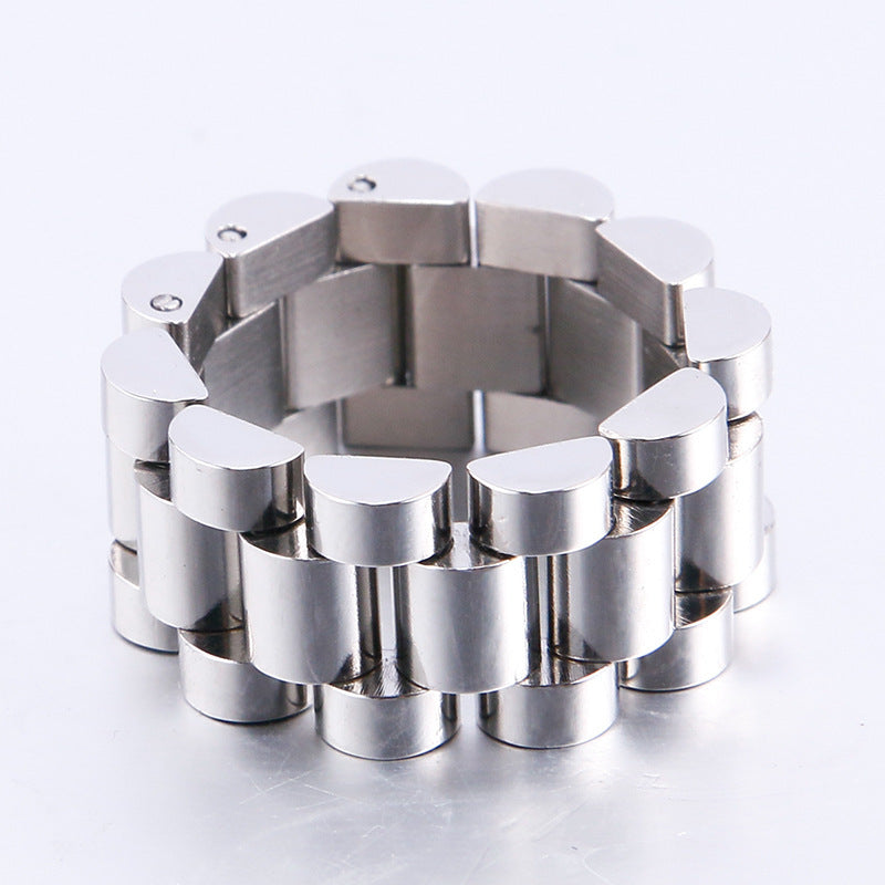 Foldable Titanium Steel Ring Men's Simplicity Wind Ring Watch Chain Ornament