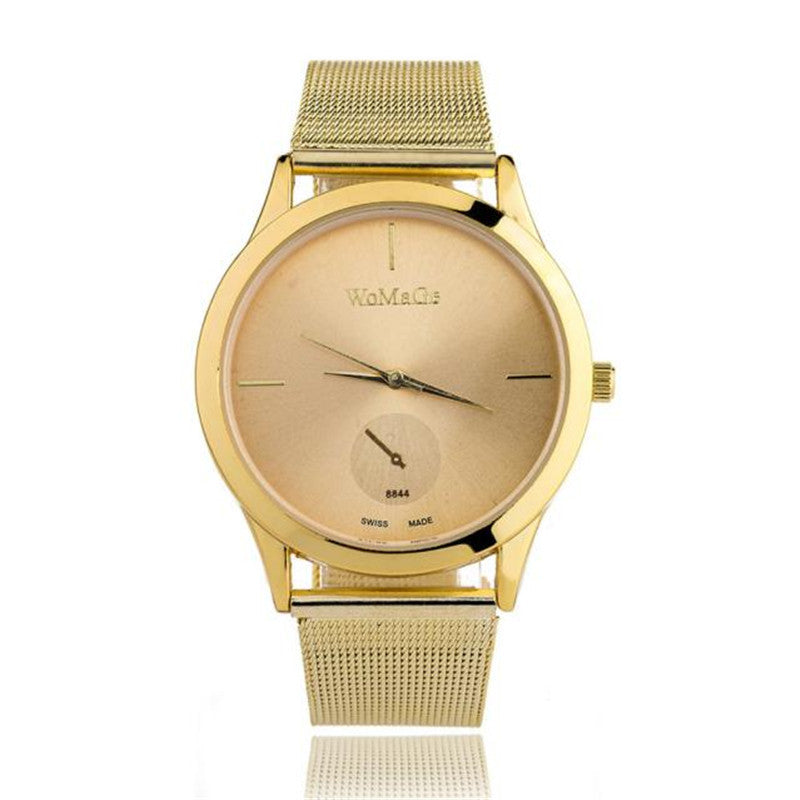 Reloj de malla con correa de aleación de moda, relojes unisex para mujer, reloj de cuarzo de estilo minimalista, reloj femenino, relojes para mujer