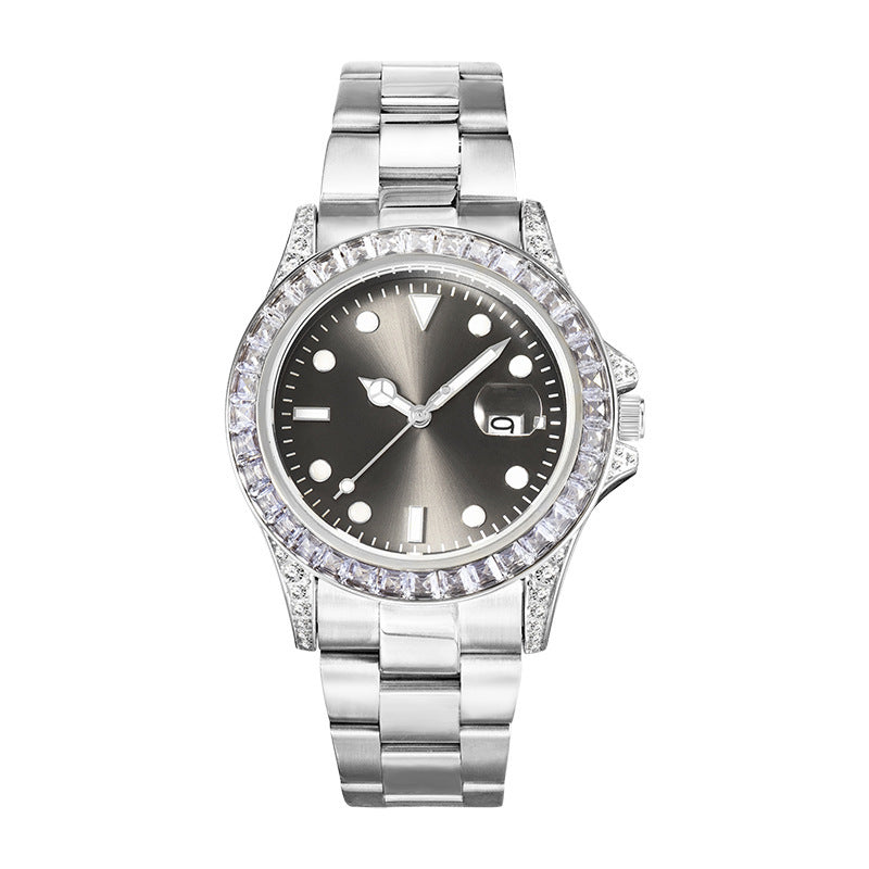Men's Fashion Diamond-set Stainless Steel Luminous Watch