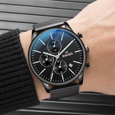 Steel band men's watch
