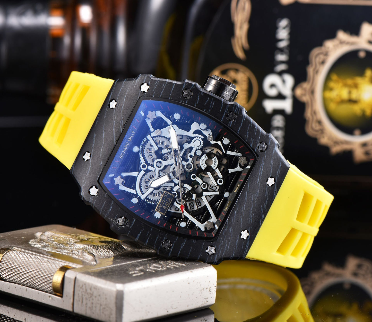 Reloj de cuarzo de silicona con forma de flor hueca