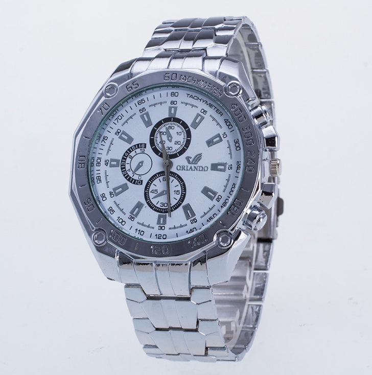 Relojes de acero inoxidable plateados a la moda para hombre, relojes de lujo de primera marca, relojes deportivos para hombre, relojes de pulsera casuales para hombre, reloj masculino