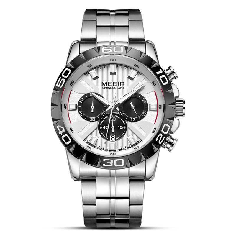 Multifunctional Business Watch Steel Band Quartz Watch
