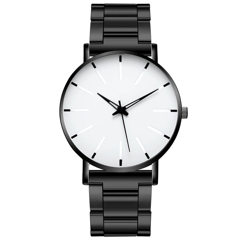 Reloj informal de negocios con correa ultrafina de acero inoxidable para hombre