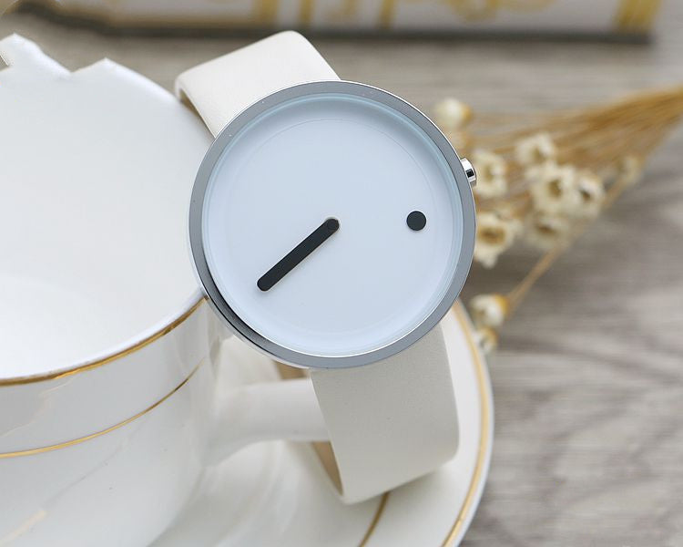 Reloj de cuarzo para amantes de hombres y mujeres con marea neutra y movimiento de moda coreana con personalidad de concepto creativo simple sin puntero
