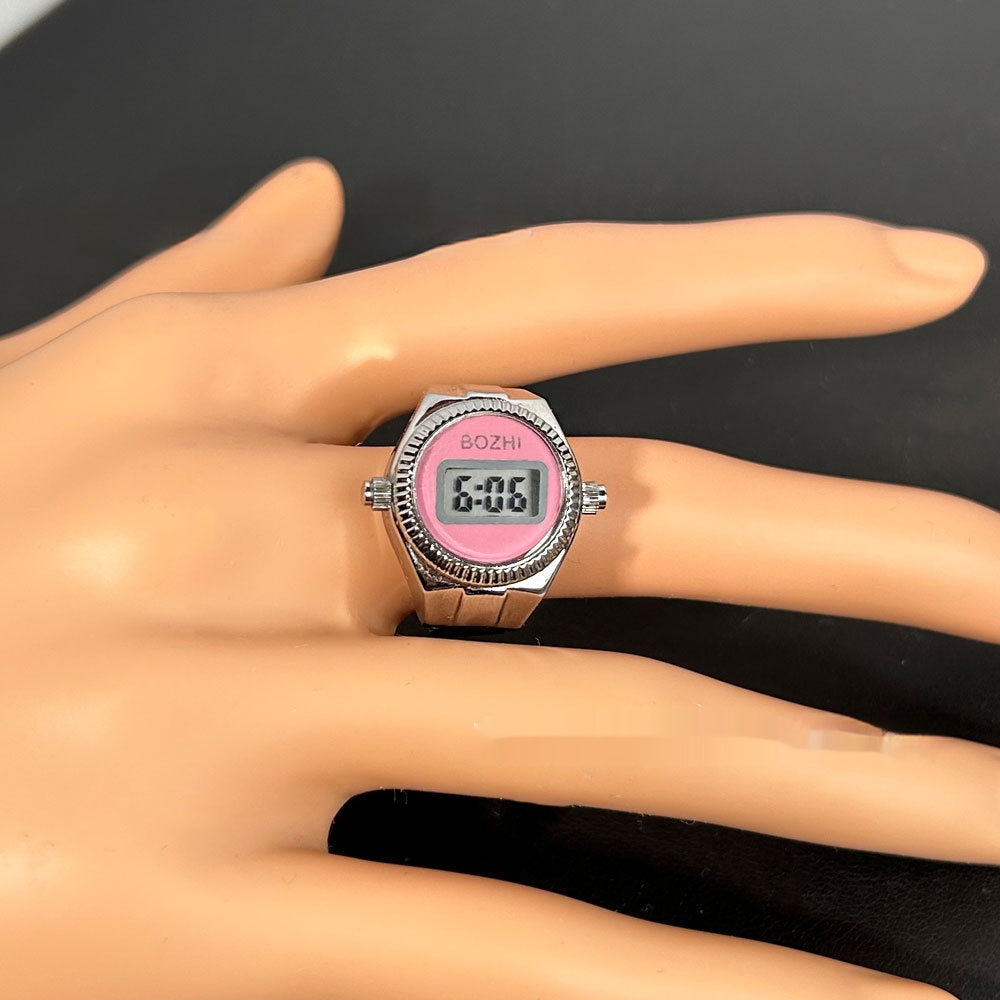 Reloj electrónico de moda para mujer, mini reloj con anillo