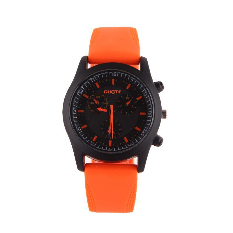 Reloj de cuarzo con correa de silicona y diseño moderno