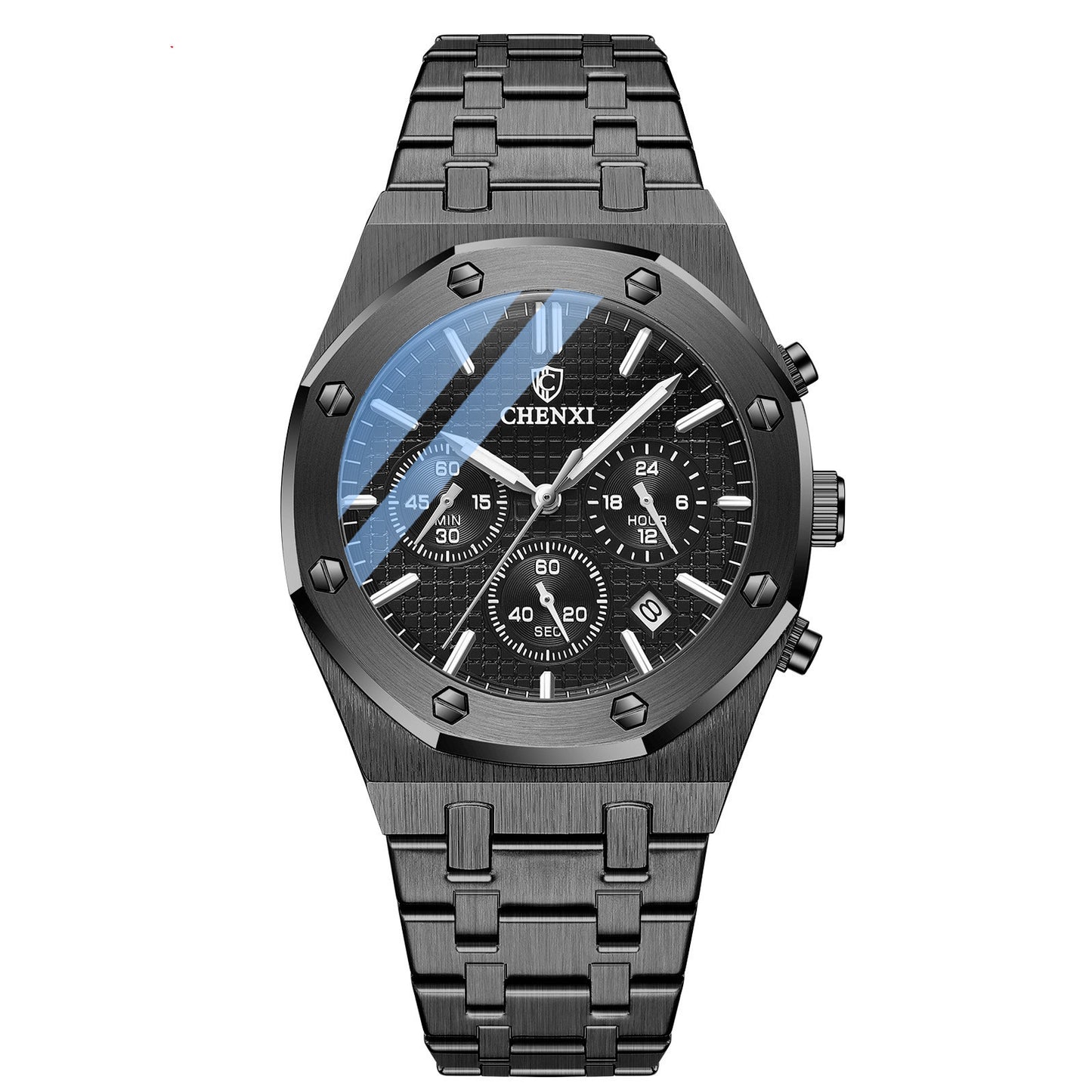 Multifunctional Sports Watch Men's Steel Band Waterproof Quartz Non-Mechanical Watch