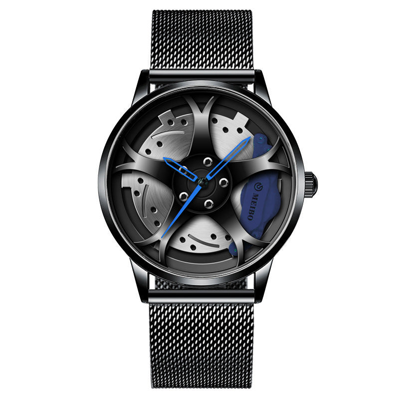 Reloj de cuarzo con forma de cubo de rueda para hombre, tendencia coreana