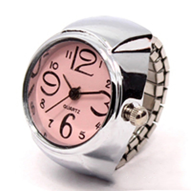 Reloj de anillo personalizado para hombres y mujeres, gran oferta, reloj de anillo para parejas, moda coreana, venta al por mayor, caja de plata de aleación, fabricante directo al por mayor