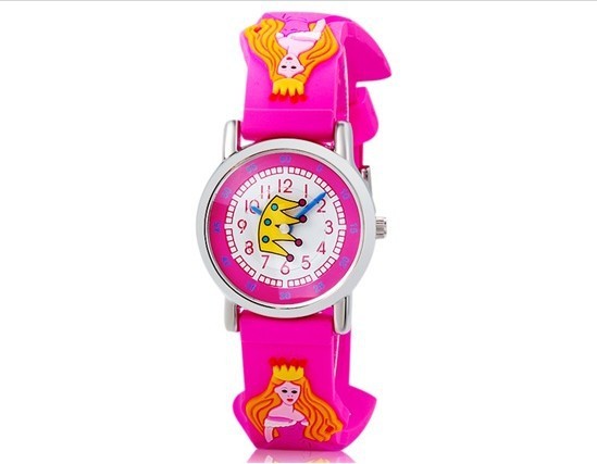 Reloj de silicona con dibujos animados para niños.