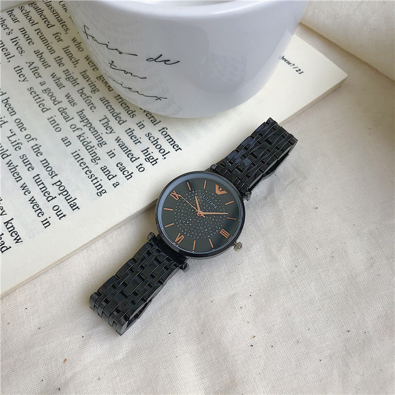 Reloj femenino de estilo minimalista de lujo con gran sensación de luminosidad.