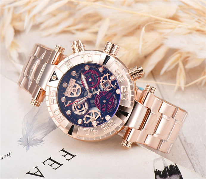 High Quality Foreign Trade Large Dial Steel Band Quartz Men's Watch