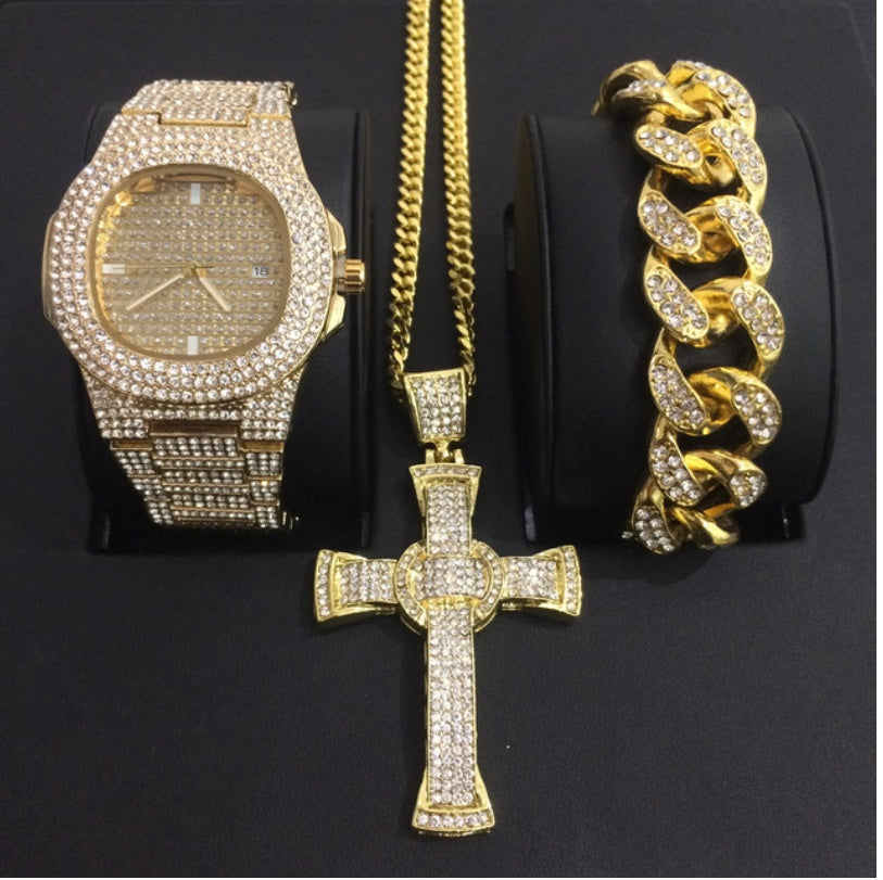 Relojes para hombre, marca de lujo, moda, reloj de cuarzo con fecha y diamantes