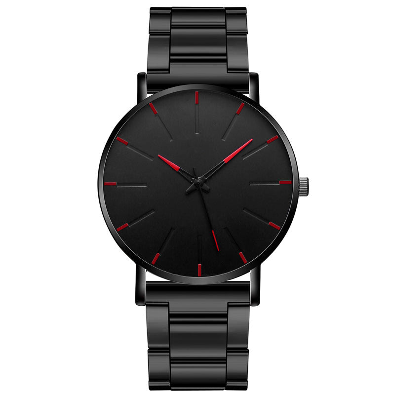 Reloj informal de negocios con correa ultrafina de acero inoxidable para hombre