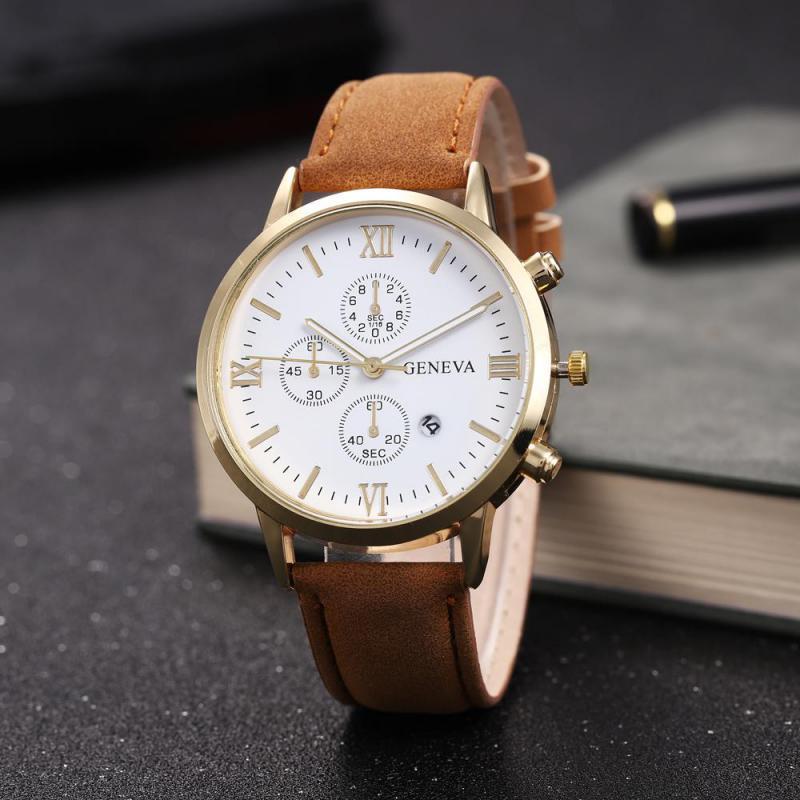 Reloj casual con correa y tres ojos y seis manecillas para hombre