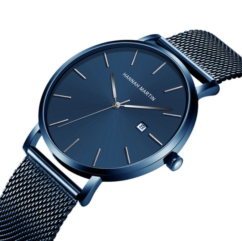 Stainless steel mesh belt quartz watch men
