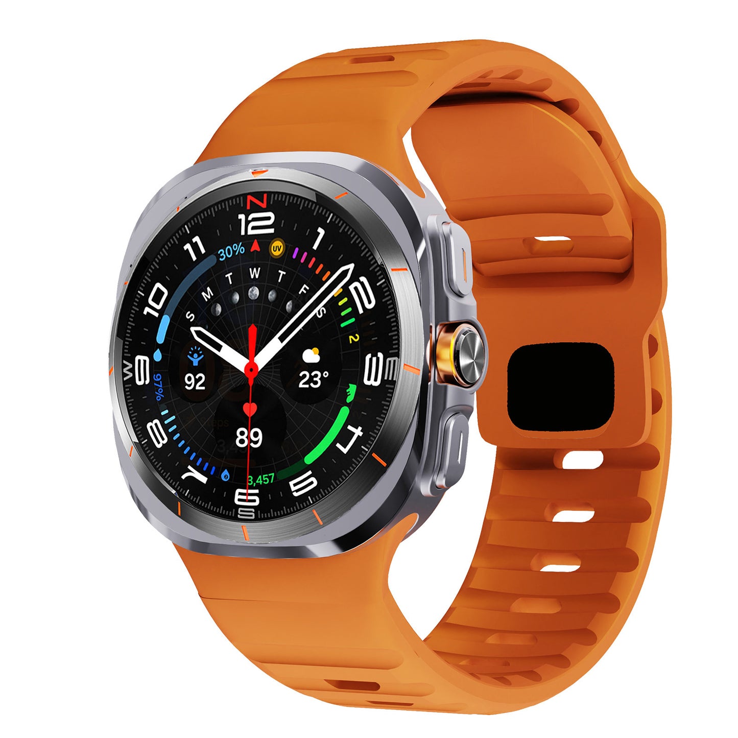 Correa de silicona con hebilla inversa Ultra Wave para reloj compatible con 47 mm