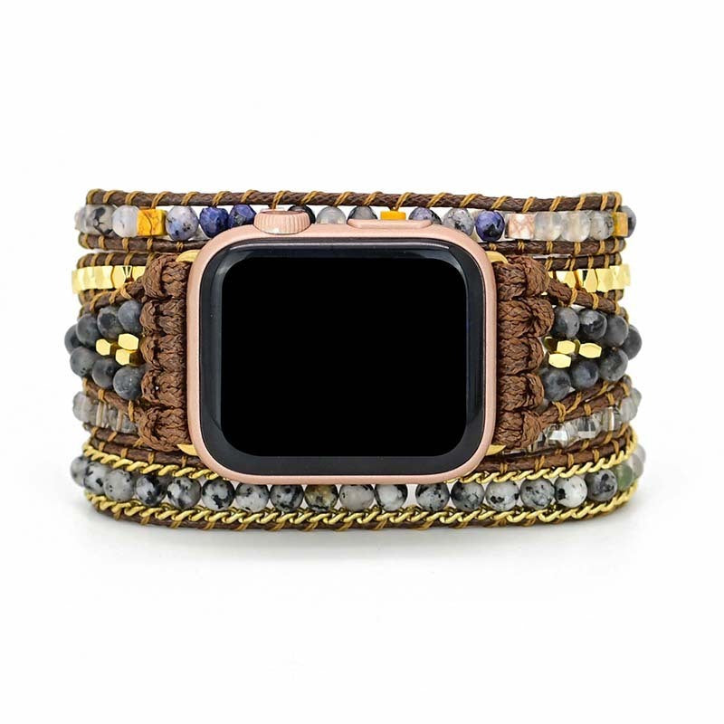 Hot Sale 5 Layers Wrapped Watch Strap Egg Shape Black Glitter
