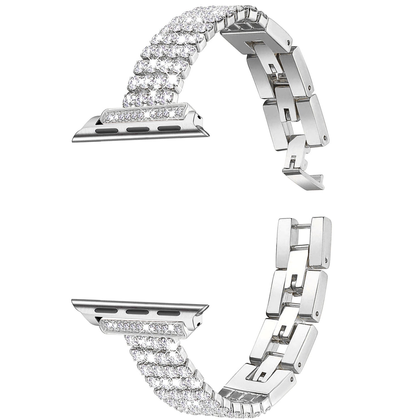 Cadena de acero inoxidable de cuatro hileras de diamantes