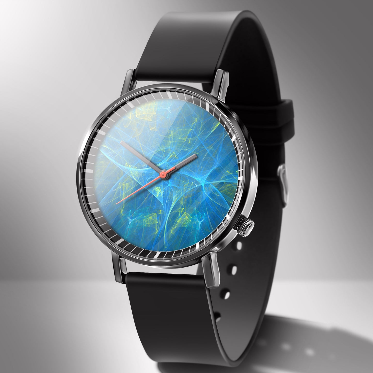 Reloj de negocios de cuarzo blanco con diseño de calavera y cielo estrellado en color