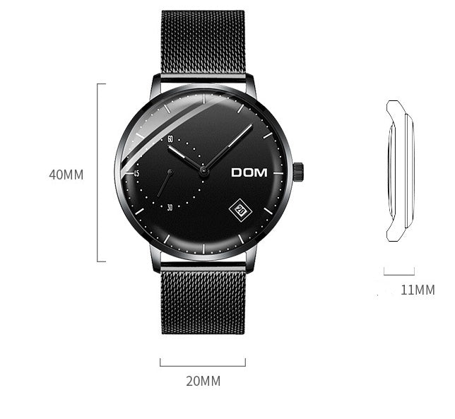 Men's simple quartz watch belt calendar anti-independent second hand sports men's watch