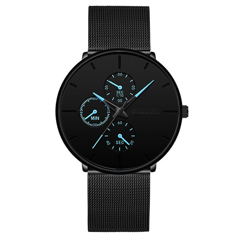 Reloj de hombre con correa de malla ultrafina y temperamento