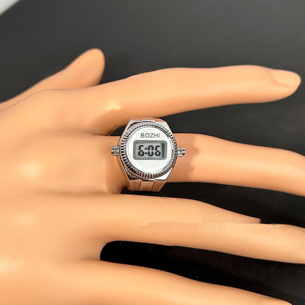 Reloj electrónico de moda para mujer, mini reloj con anillo