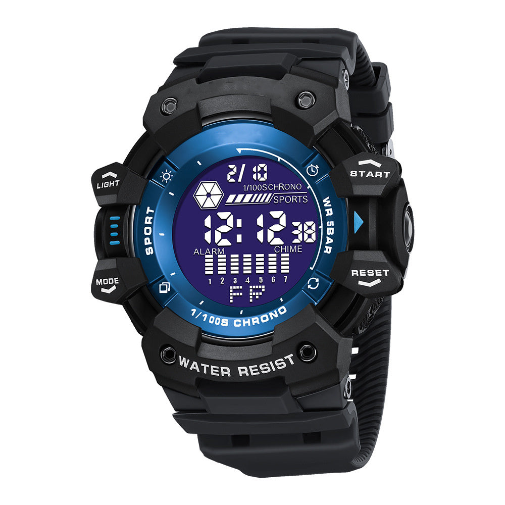 Reloj electrónico luminoso deportivo resistente al agua para hombre