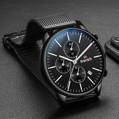 Steel band men's watch