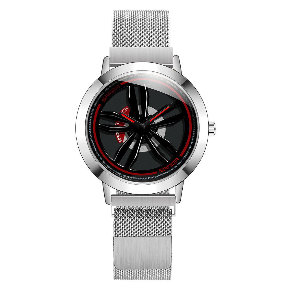 Sanda car wheel quartz watch