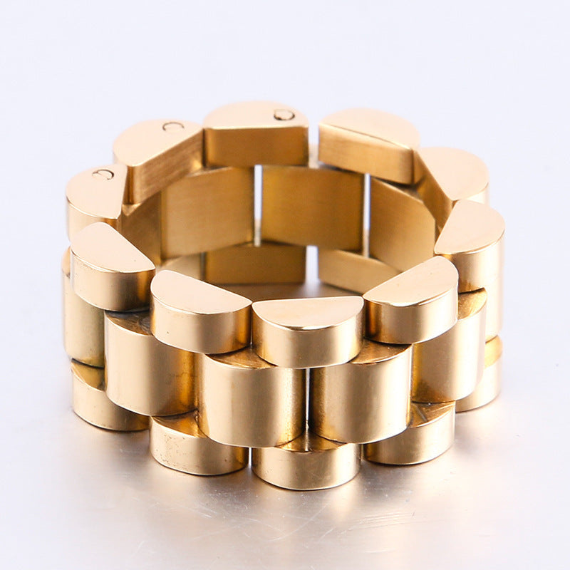 Foldable Titanium Steel Ring Men's Simplicity Wind Ring Watch Chain Ornament