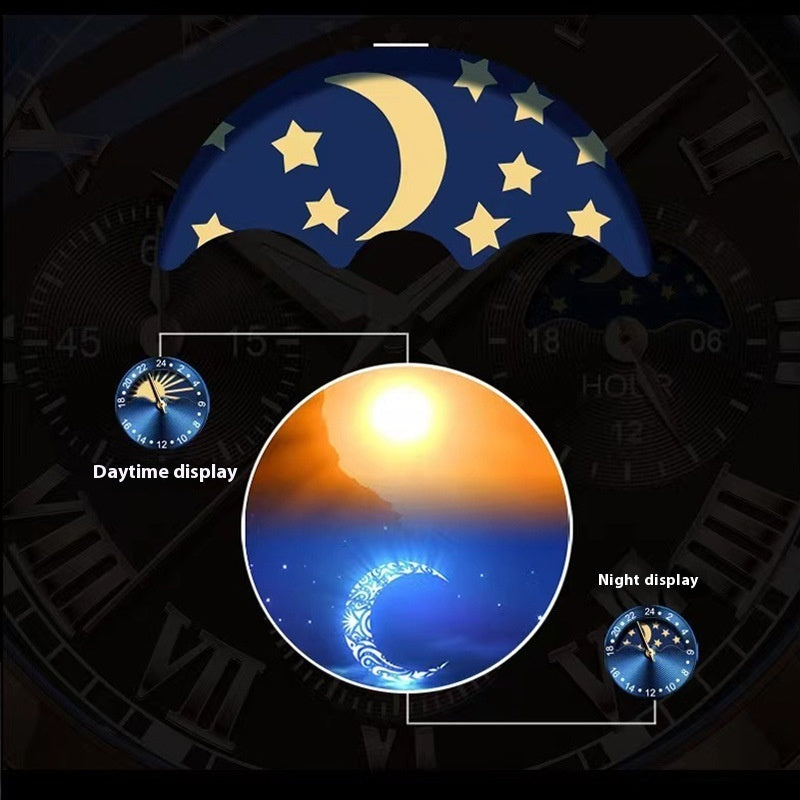 Reloj deportivo multifuncional con tres ojos y seis agujas, resistente al agua y luminoso para hombre