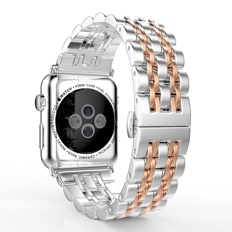 Pulsera de acero inoxidable con siete cuentas de metal