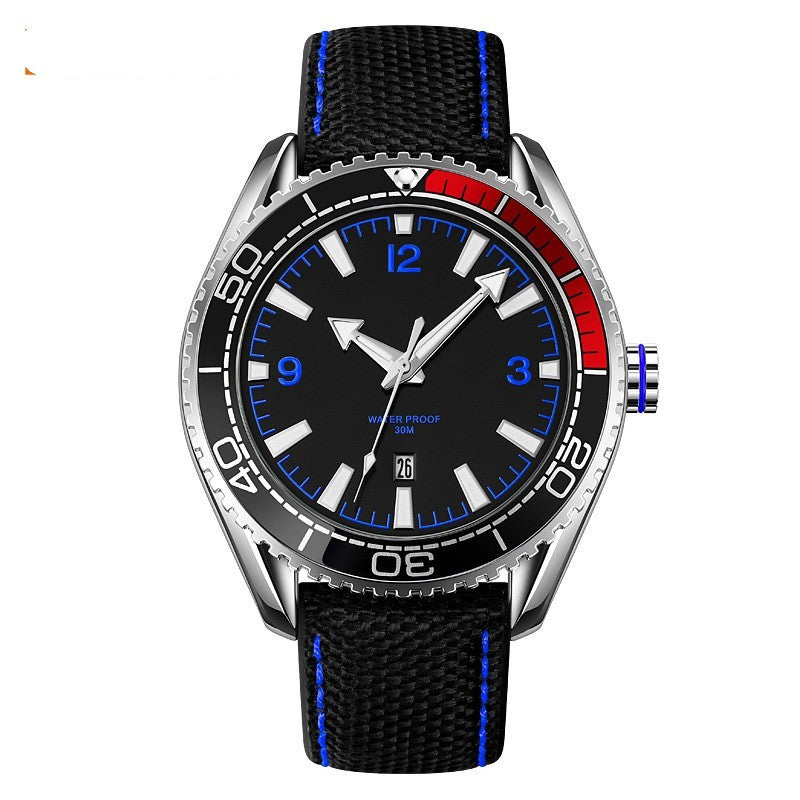 Reloj con correa de cuero para hombre, resistente al agua y con calendario