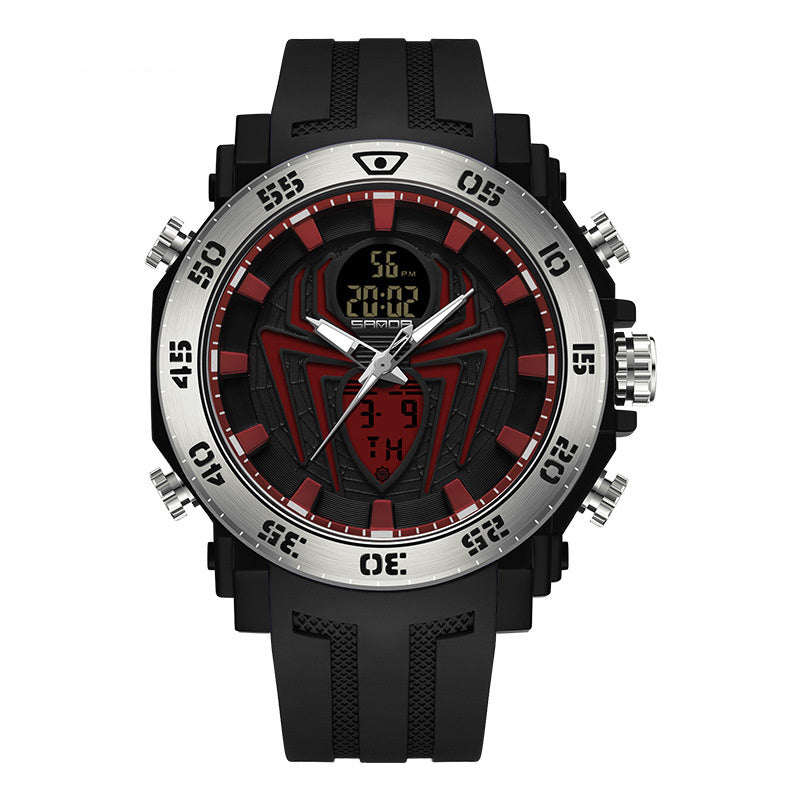 Reloj multifuncional impermeable y luminoso para exteriores con diseño de araña para hombre