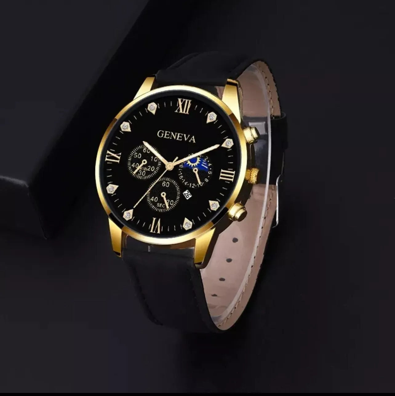 Reloj de cuarzo con correa de moda y pulsera.