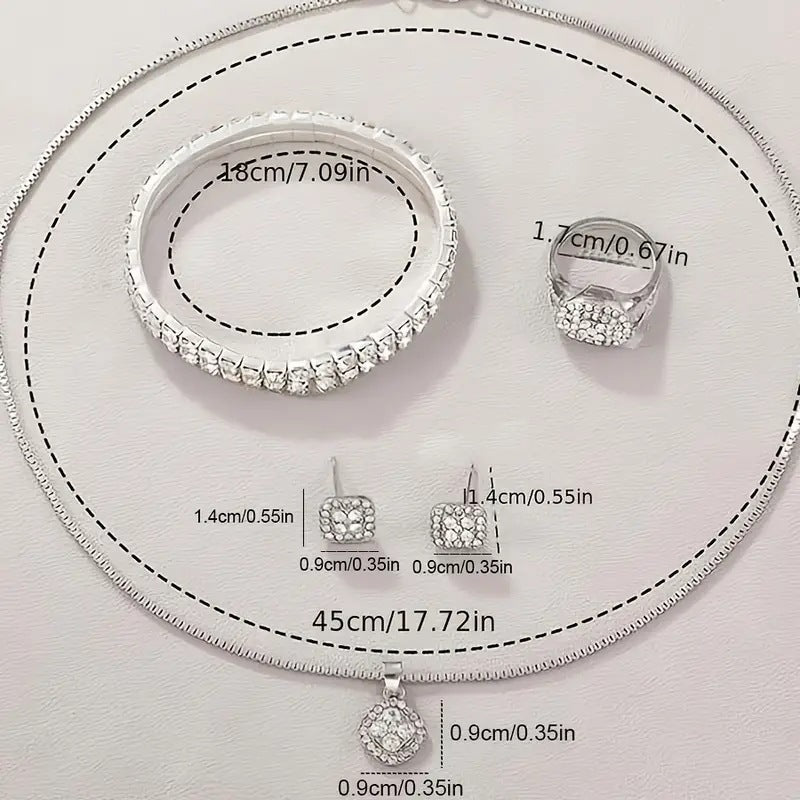 女性用ダイヤモンドファッションローマクォーツ腕時計5点セット