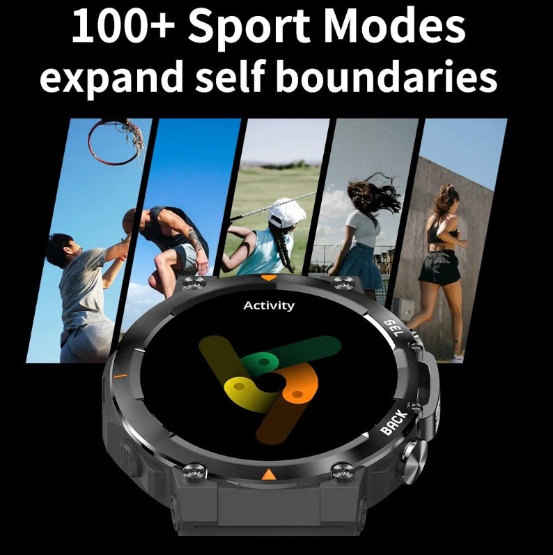 Reloj inteligente MAX18 para hombre, pantalla grande AMOLED de 1,43 pulgadas, llamadas Bluetooth, control de gestos, voz IA, reloj inteligente deportivo para hombre