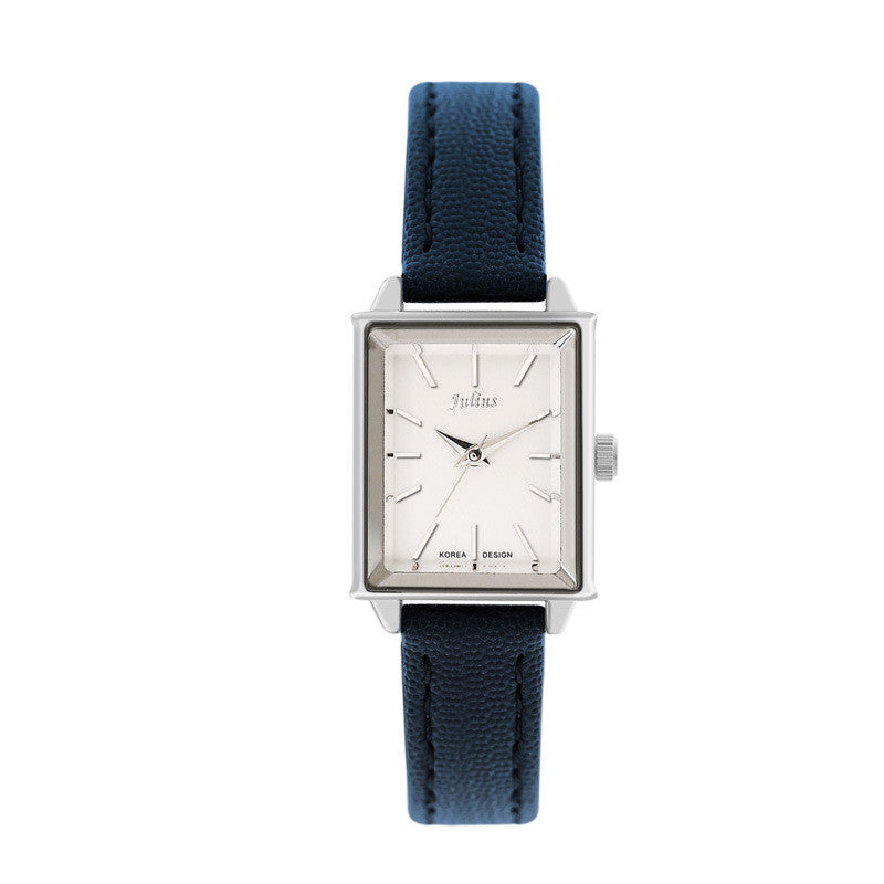 Julius Rectangular Simple Art Retro Wild Belt Quartz Watch Waterproof Ladies Watch