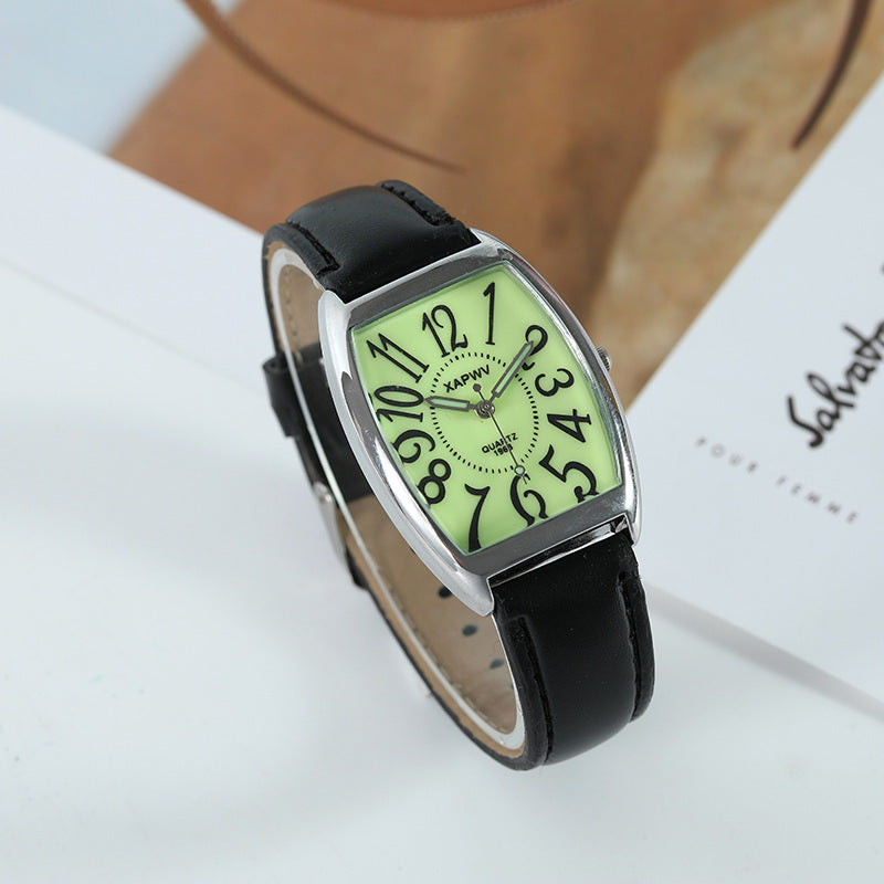 Reloj de pareja cuadrado con barril de vino luminoso de moda