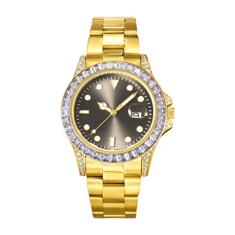 Men's Fashion Diamond-set Stainless Steel Luminous Watch