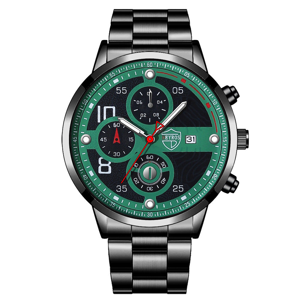 Men's Stainless Steel Watch Calendar Quartz